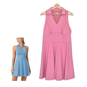 Jack Smith Sleeveless Polo Collar Racerback Dress in Pink XL Athletic Tennis